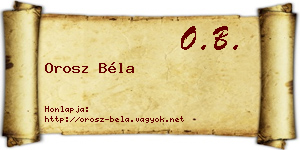 Orosz Béla névjegykártya