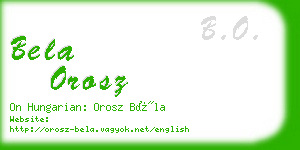 bela orosz business card